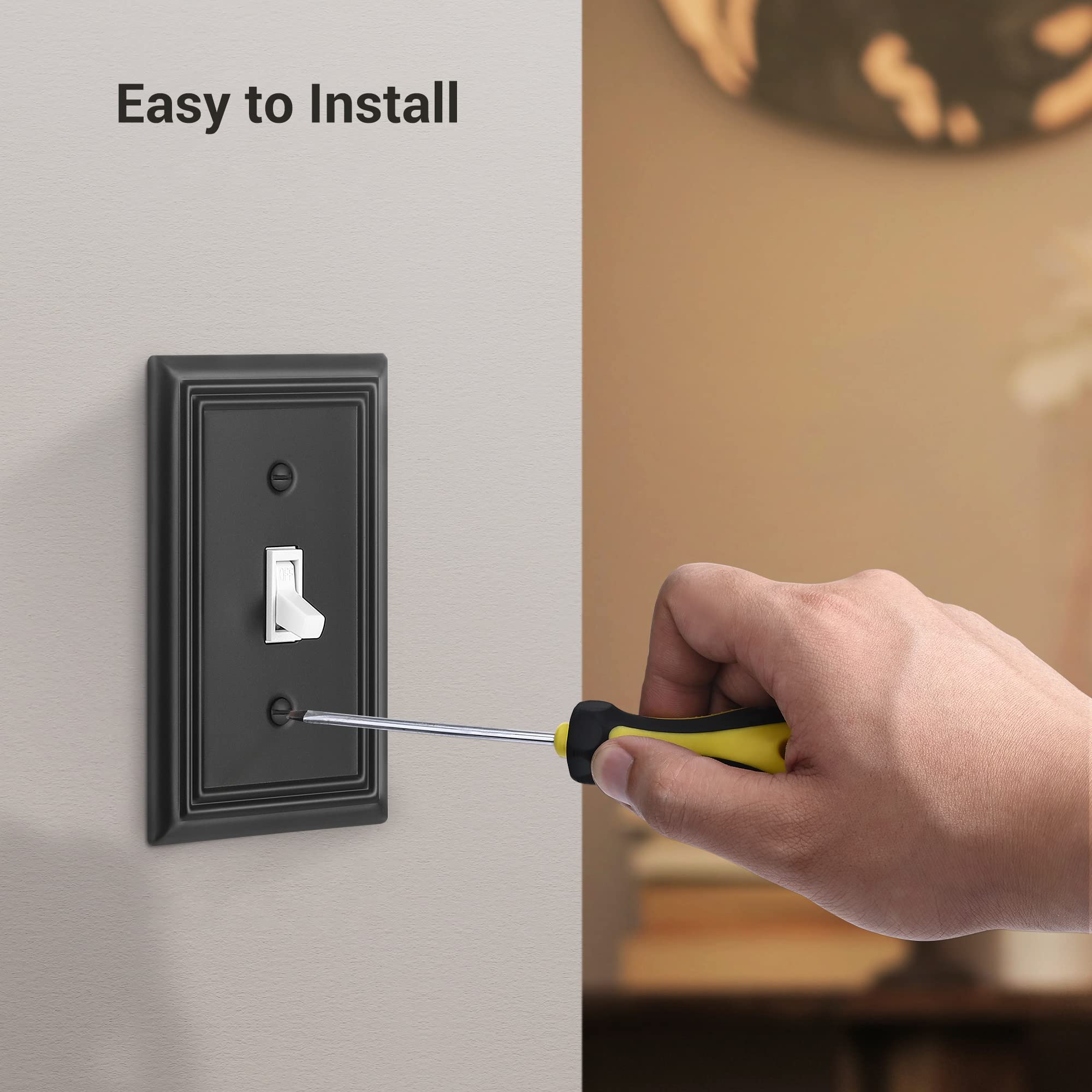 Foto 5 pulgar | Interruptor De Luz Metálico Con Palanca Dewenwils De Wall Plates, Negro, Paquete De 4 - Venta Internacional.