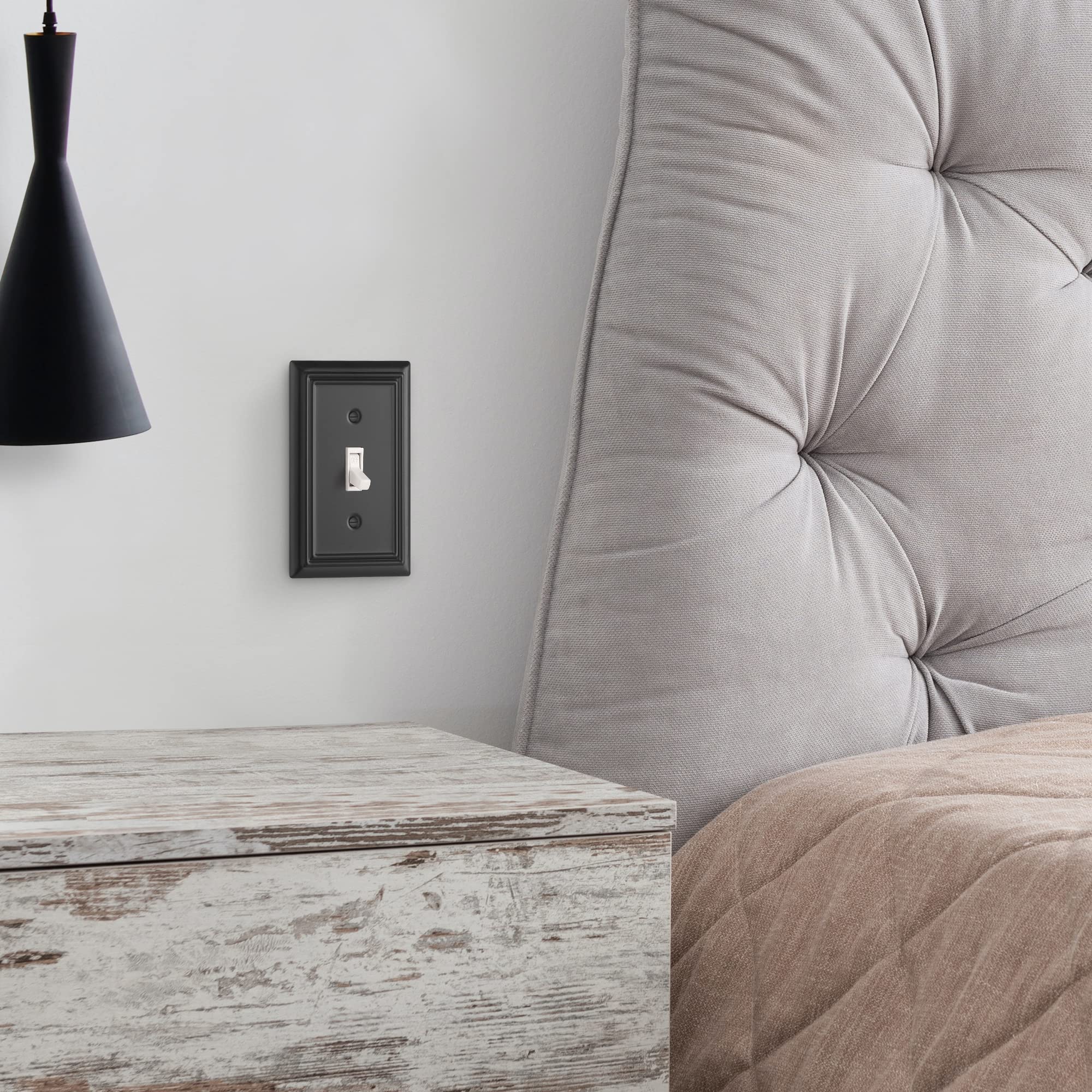 Foto 5 | Interruptor De Luz Metálico Con Palanca Dewenwils De Wall Plates, Negro, Paquete De 4 - Venta Internacional.