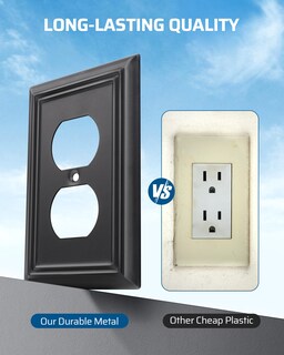 Foto 2 | Cubiertas Metálicas Para Enchufes Dewenwils, Paquete De 4 Unidades, Negras, 12,4 X 8 Pulgadas, Eléctricas - Ve