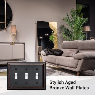 Foto 2 | Placas De Pared De Triple Palanca Dewenwils, Bronce Envejecido, Paquete De 2 - Venta Internacional.