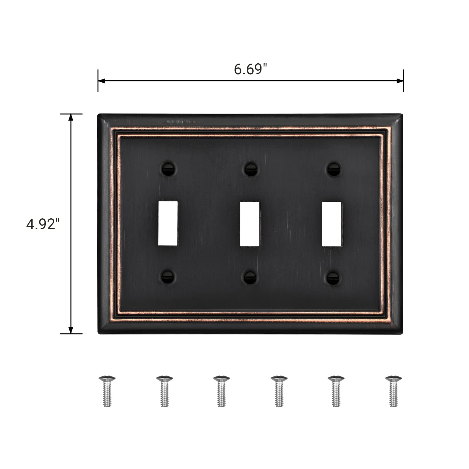 Foto 6 | Placas De Pared De Triple Palanca Dewenwils, Bronce Envejecido, Paquete De 2 - Venta Internacional.