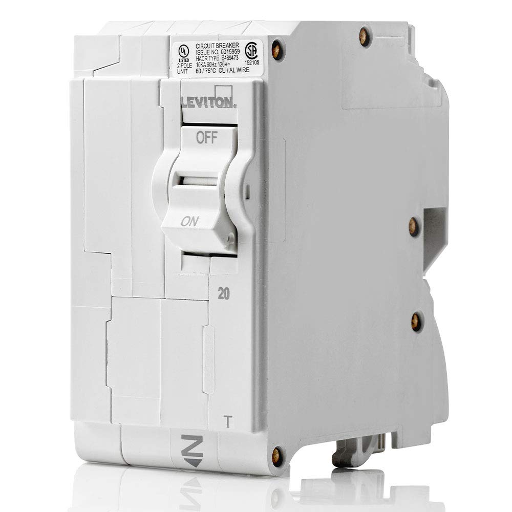 Foto 1 | Disyuntor Leviton Lb220-t 20a, 2 Polos 120/240 Vac, Blanco - Venta Internacional.