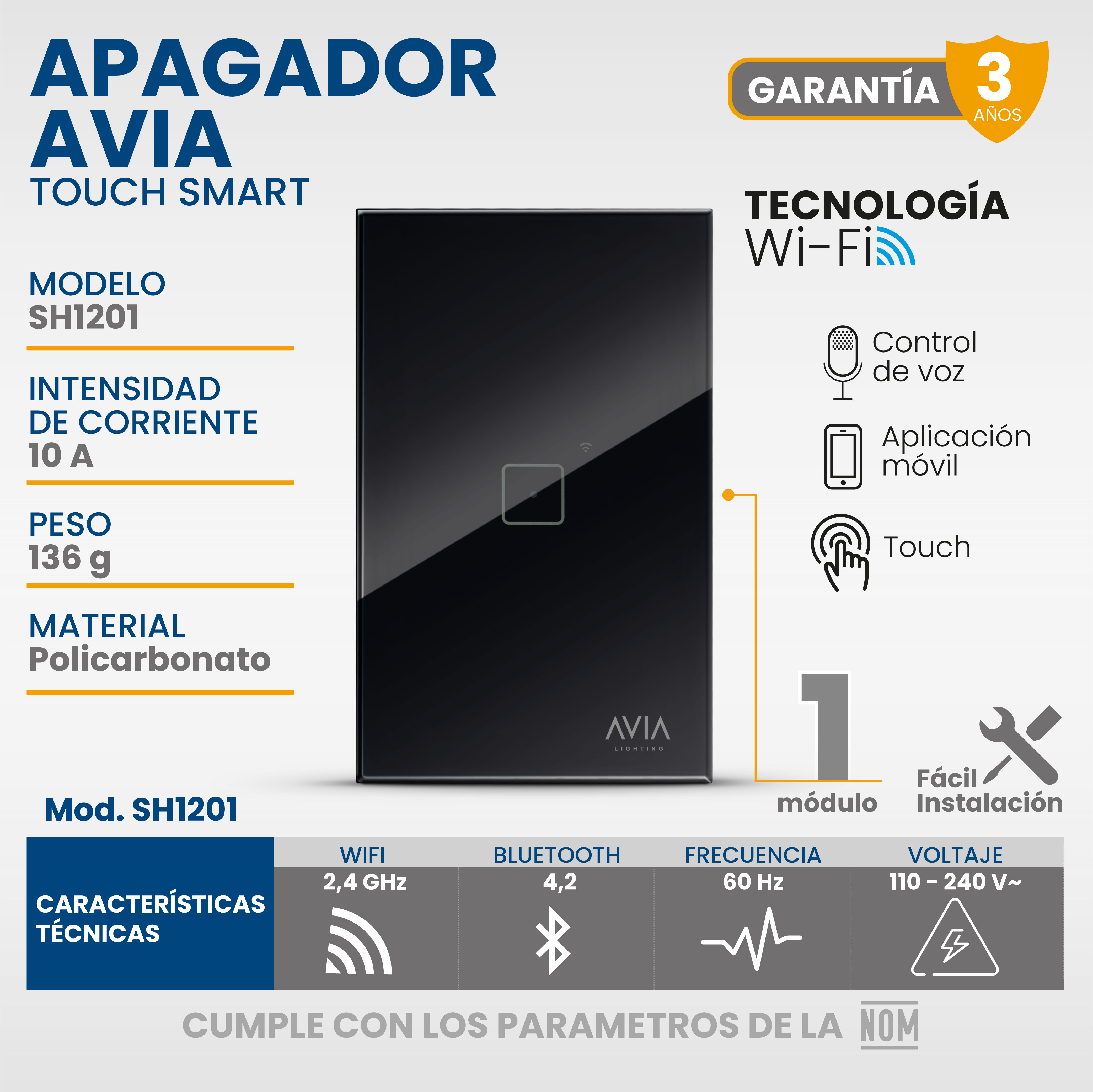 Foto 6 pulgar | Apagador Smart Home Touch 1 Interruptor Programable Escalera O Sencillo Compatible Con Alexa Y Google Home Negro