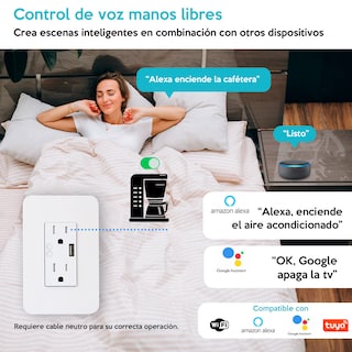 Foto 3 | Contacto Tomacorriente Wifi 2 Contactos y 1 Puerto USB A60 Duosmart