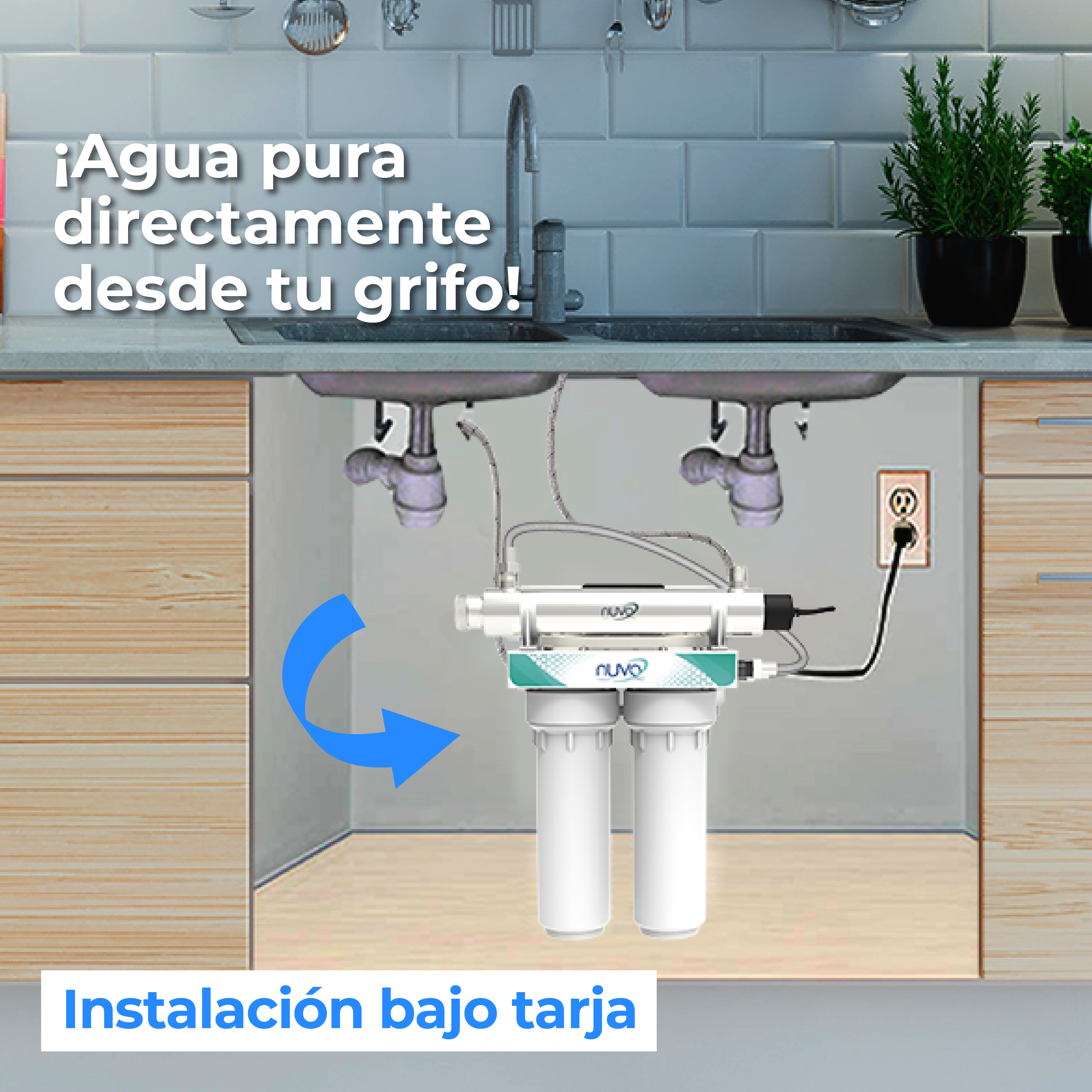 Foto 3 pulgar | Purificador De Agua Bajo Tarja A 3 Pasos Con Luz Uv Instapura Nuvo Pro Capacidad 2 Galones Por Minuto