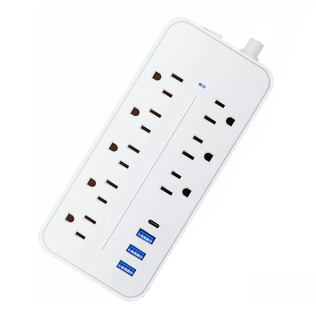 Multicontacto de 8 Salidas y 3 Puertos Usb Eo Safe Imports Esi-4495 color Blanco