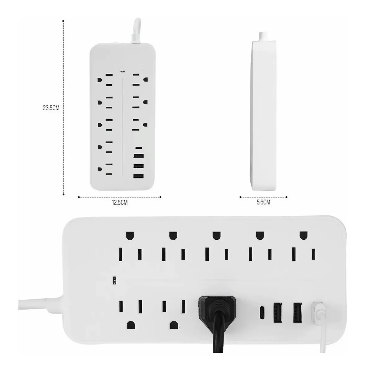 Foto 3 pulgar | Multicontacto de 8 Salidas y 3 Puertos Usb Eo Safe Imports Esi-4495 color Blanco