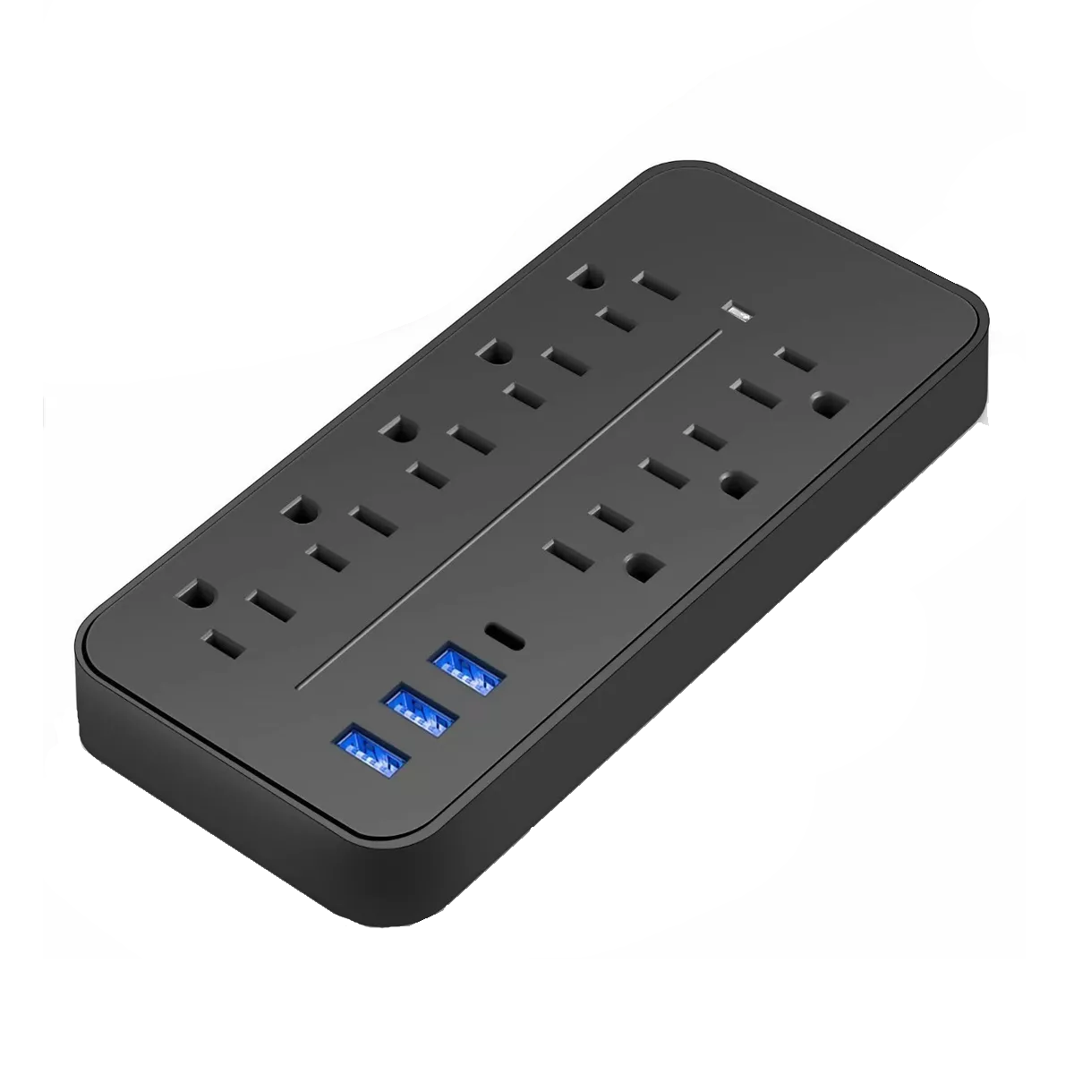 Multicontactos con 8 Salidas 3 Usb 1 Tipo C Eo Safe Imports Esi-4496 color Negro