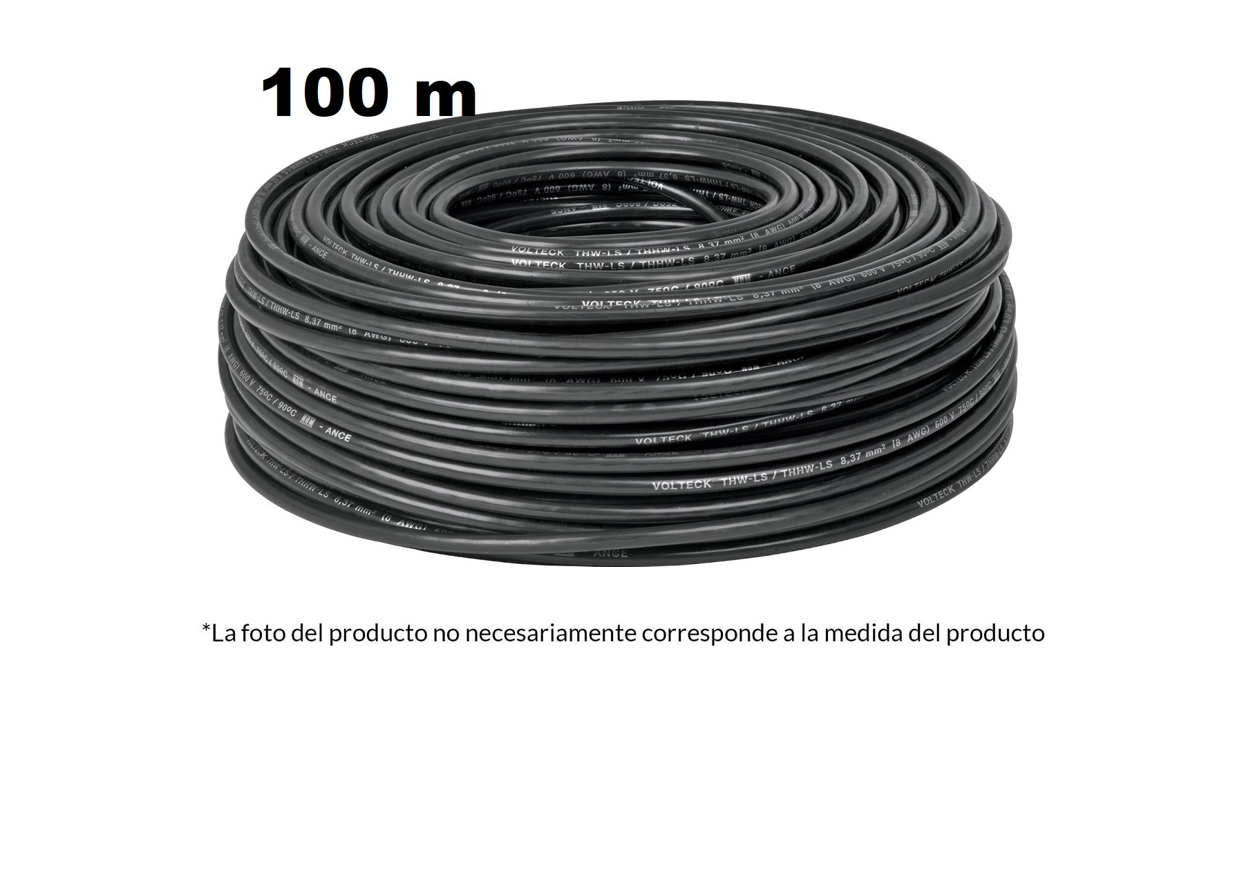 Foto 4 pulgar | Cable De Luz Económico  Thw Cca 12 Awg Negro, Basic Rollo De 100 M