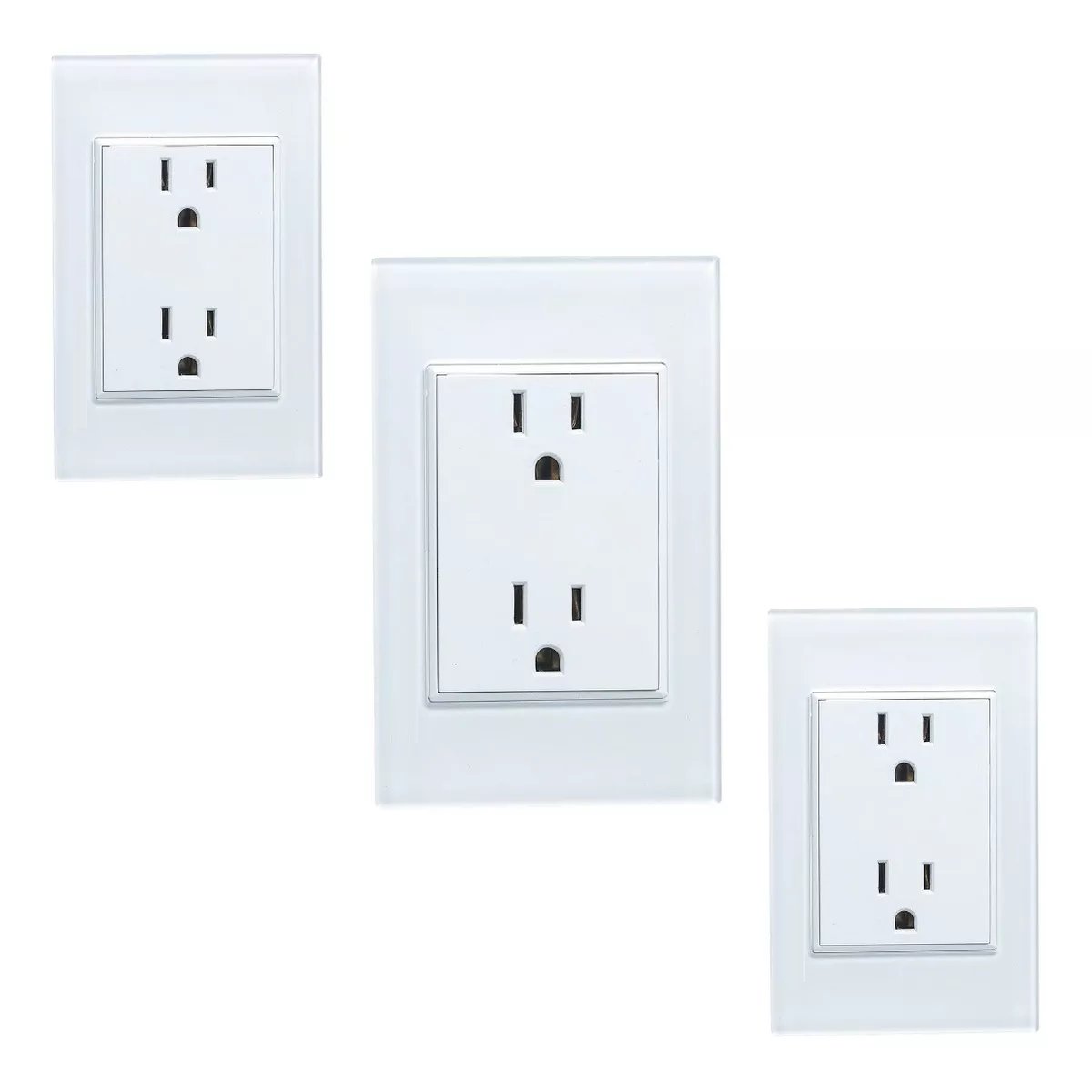 Foto 1 | Set 3 Placas Con Contacto Duplex Cristal Eo Safe Imports Esi-9672 Blanco