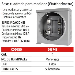 Foto 2 | Base IUSA para Medidor 4 Terminales
