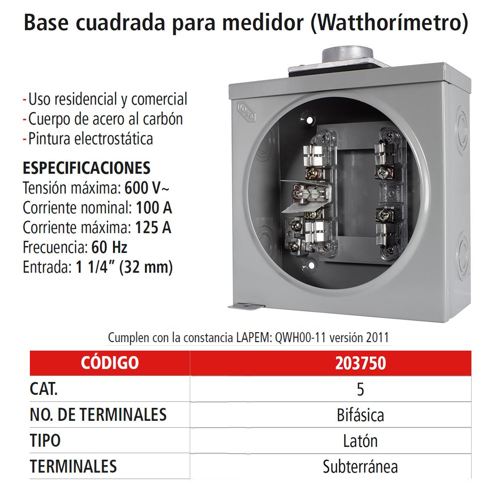 Foto 3 pulgar | Base IUSA para Medidor 5 Terminales – Bifásica Cuadrada