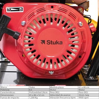 Foto 5 | Placa Compactadora Stuka de Gasolina 6.5 Hp
