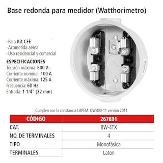 Foto 2 | Base Para Medidor 4 Policarbonato Espec Iusa