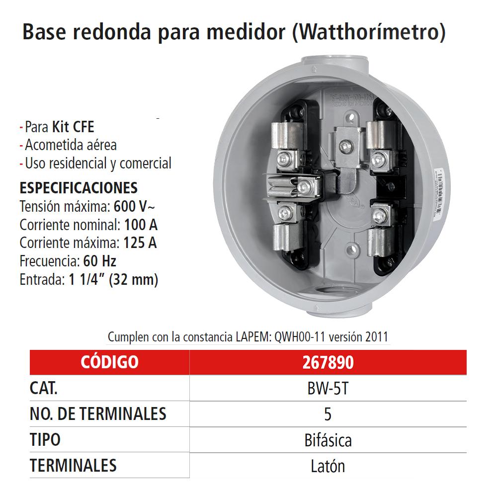 Foto 3 pulgar | Base Para Medidor 5 Aluminio Espec Iusa