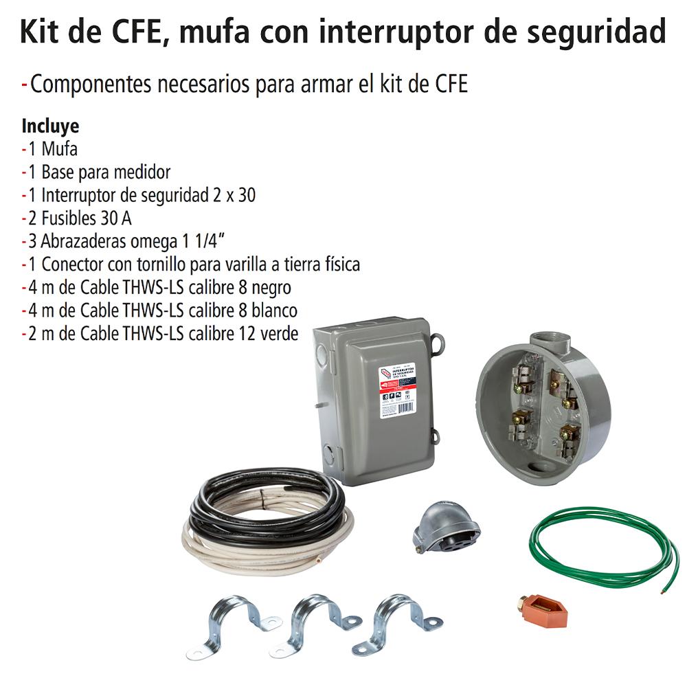 Foto 5 pulgar | Kit De Mufa Con Interruptor De Seguridad, Iusa