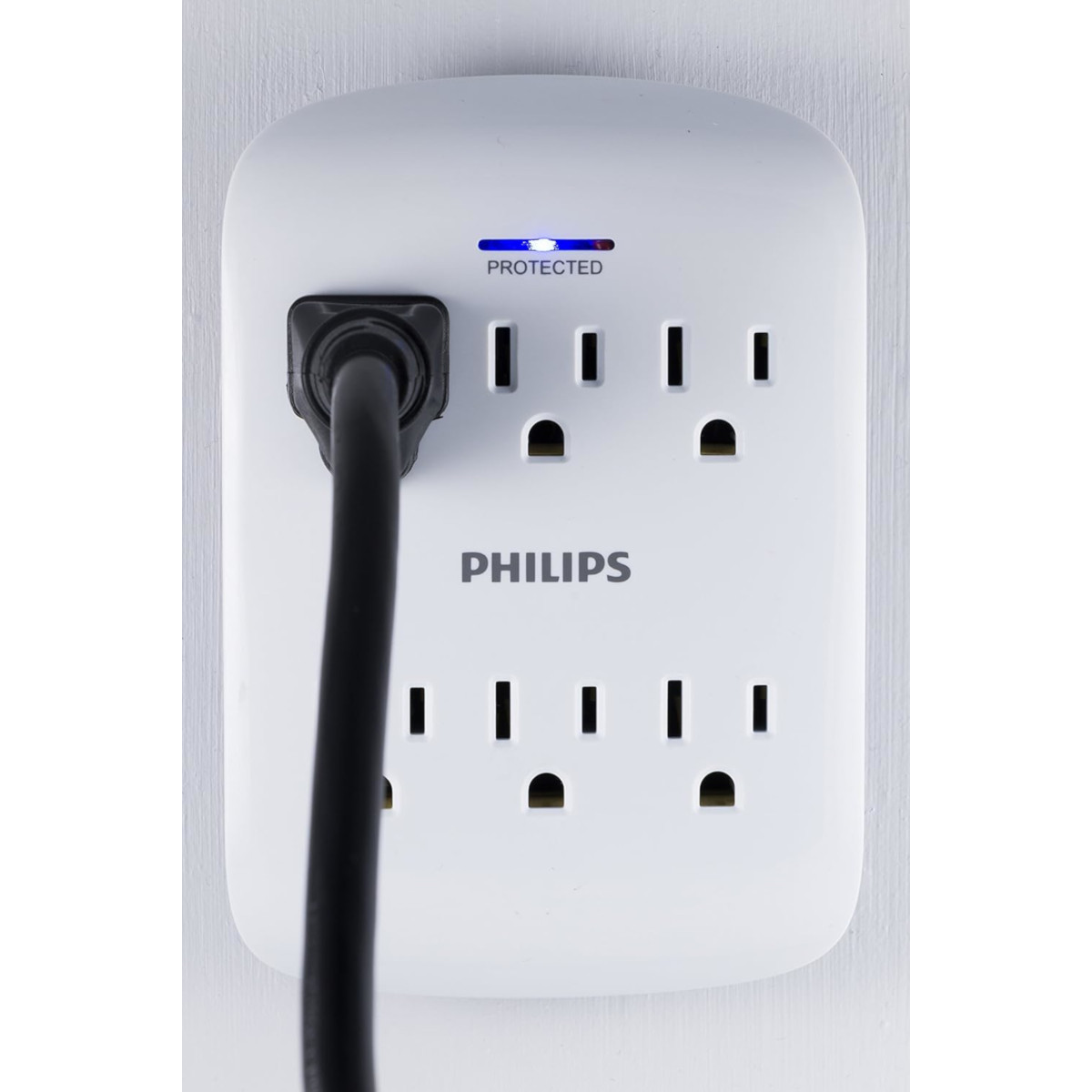 Foto 4 pulgar | Multicontacto de Pared de 6 Salidas Con Supresor de Picos Philips 2 Piezas