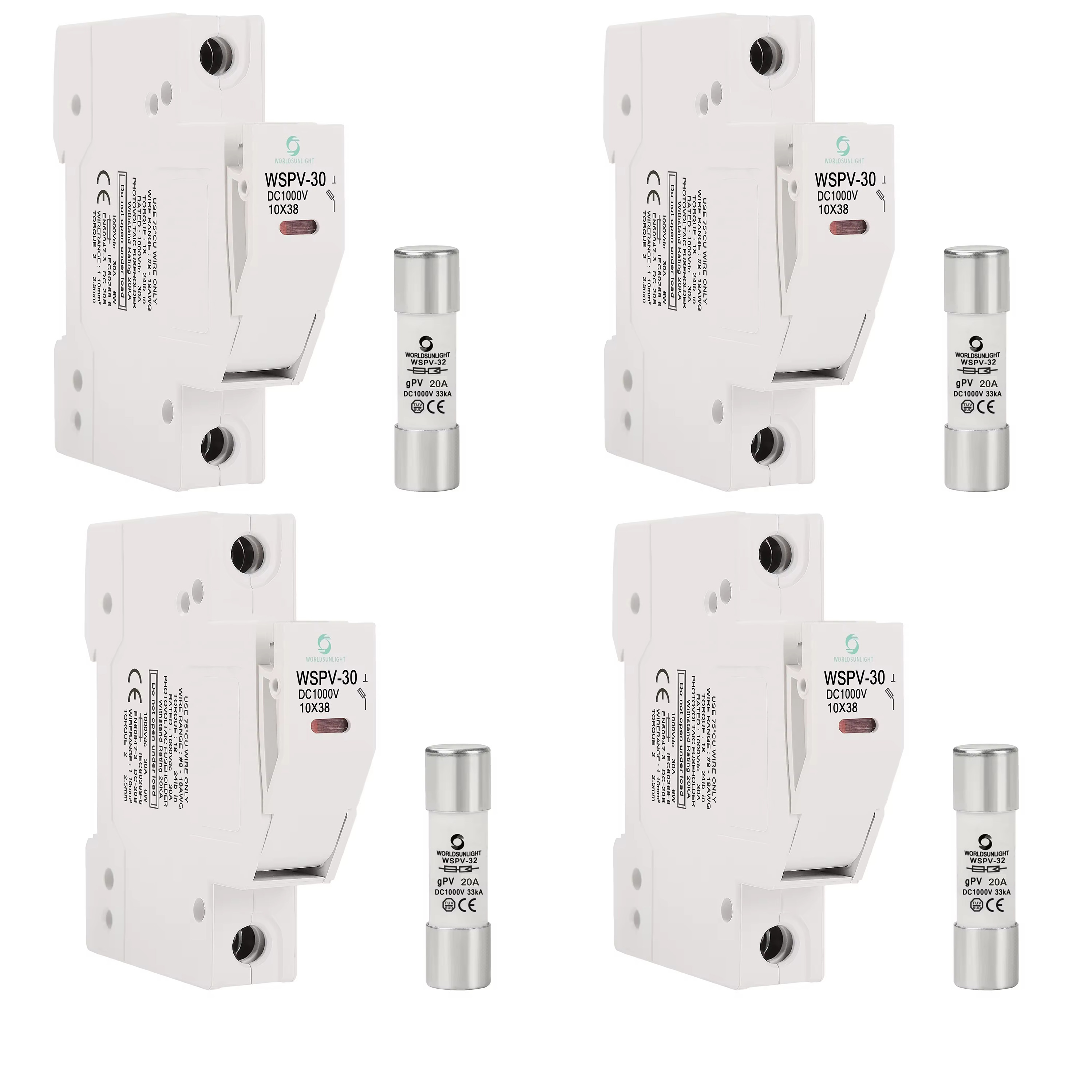 Foto 1 | Portafusible Con Fusible Panel Solar 1000vcd Riel Din Pack 4