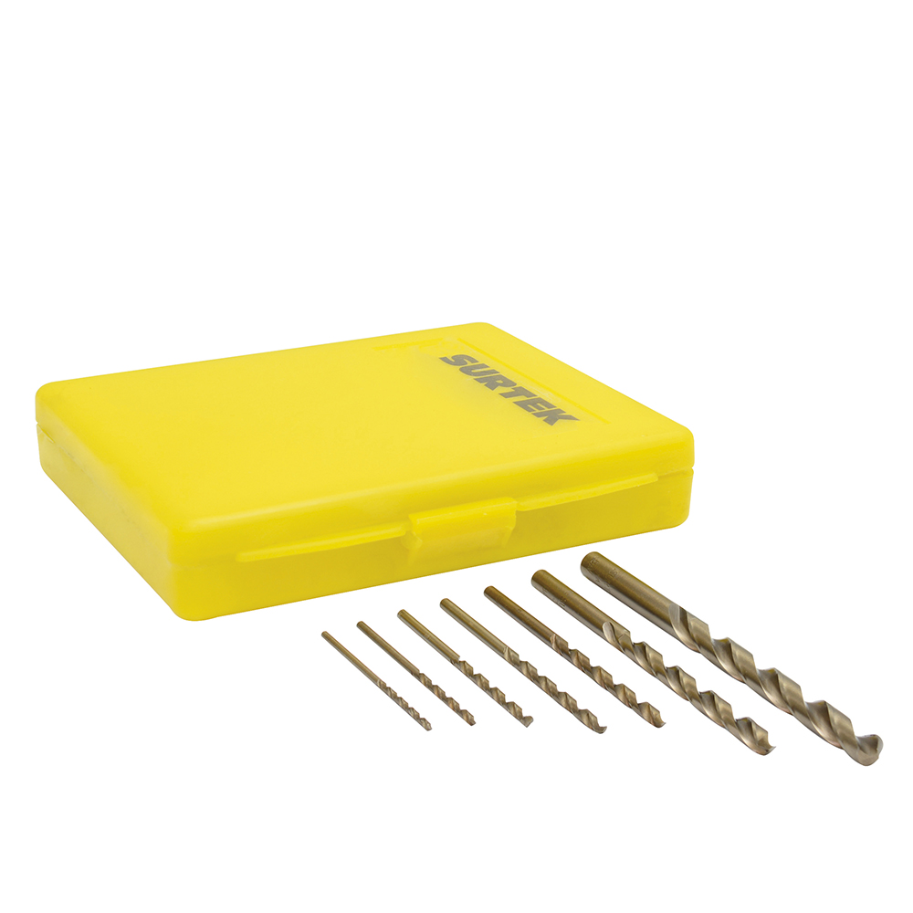 Juego De Brocas Con Cobalto De Acero De Alta Velocidad Zanco Recto, 7 Piezas Surtek