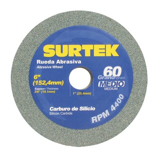 Foto 1 | Rueda Abrasiva De Carburo De Silicio Grano 60, 6'' X 3/4'' Surtek