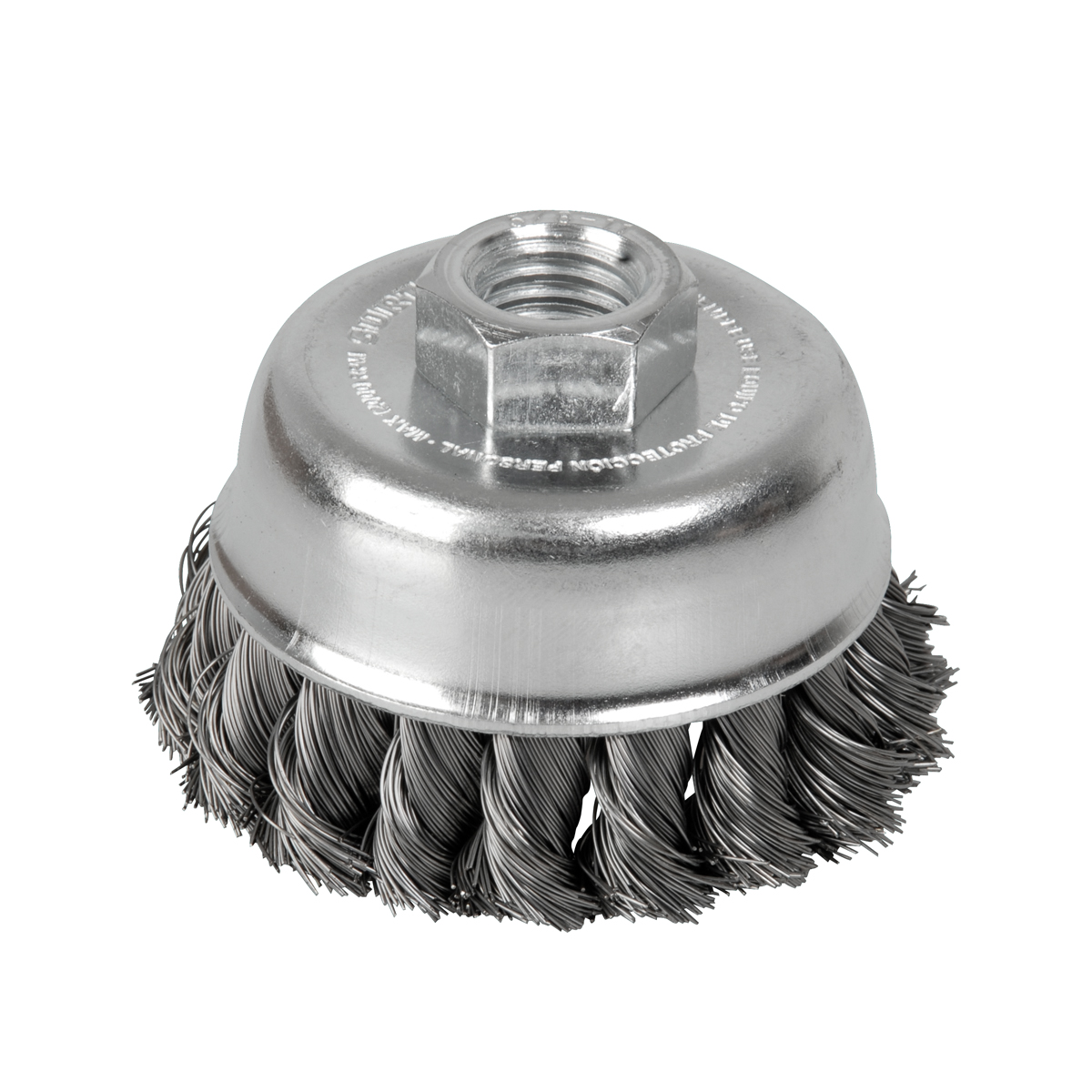 Carda Copa Trenzada Alambre Delgado 5'' X 0.35 Mm Con Rosca M14 Surtek