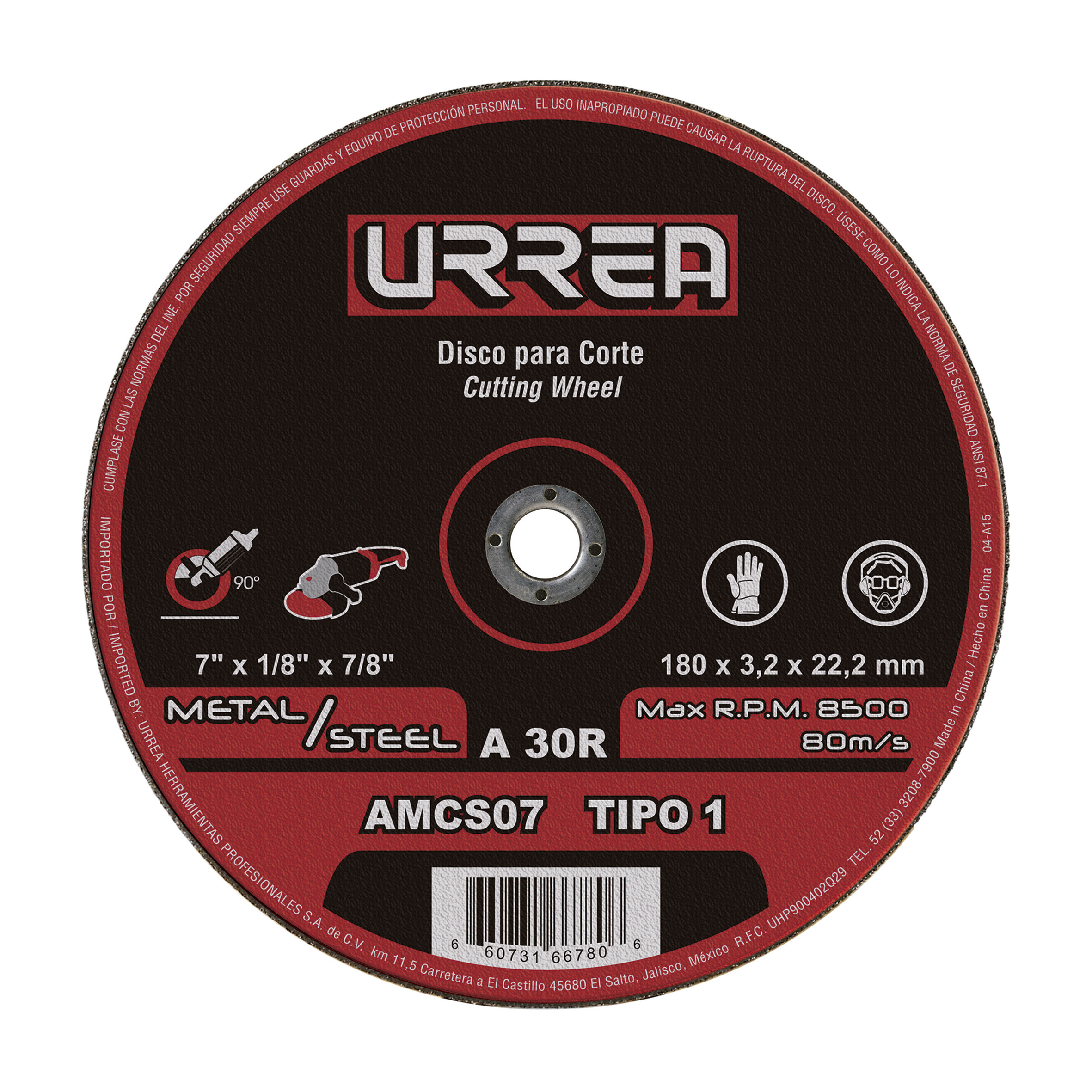 Foto 2 pulgar | Disco Abrasivo Tipo 1 Para Metal 7'' X 1/8'' Urrea