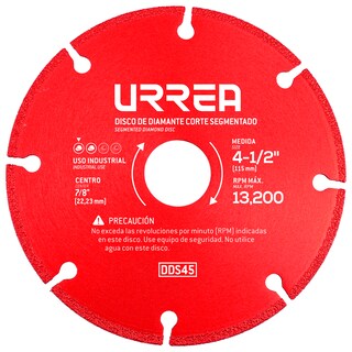 Foto 1 | Disco De Diamante Segmentado, 4-1/2'' Urrea