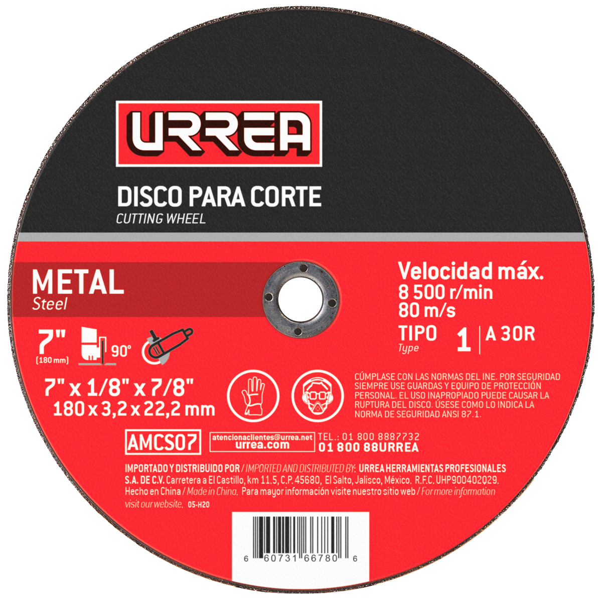 Disco Abrasivo Tipo 1 Para Metal 4-1/2'' X 1/16'' Urrea