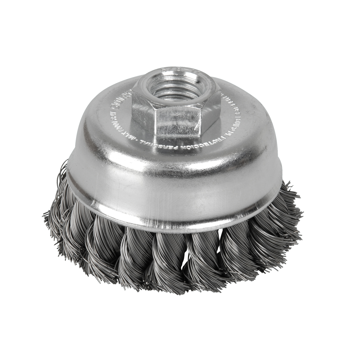 Carda Copa Trenzada Alambre Delgado 3'' X 0.35 Mm Con Rosca 5/8'' Surtek