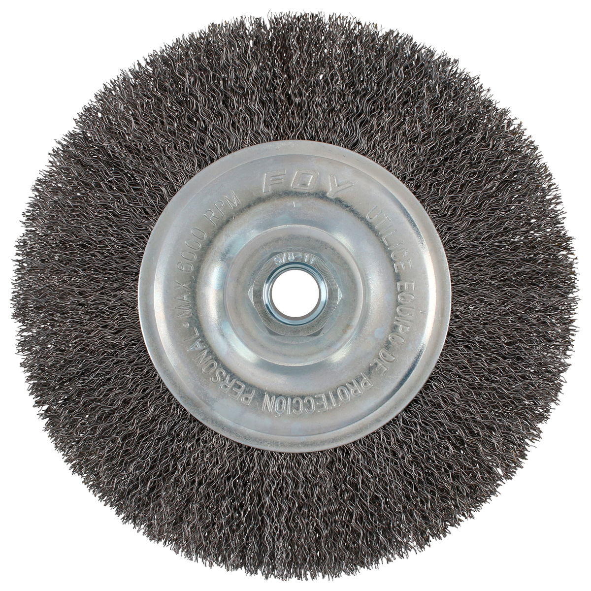 Carda Circular Ondulada Alambre Delgado 8'' X 0.30 Con Rosca M14 Foy