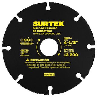 Foto 1 | Disco De Diamante Multi-corte Punta De Carburo De Tungsteno, 4-1/2'' Surtek