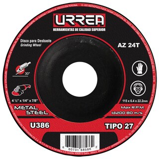 Foto 1 | Disco Abrasivo Tipo 27 Para Metal 4-1/2'' X 1/4'' Urrea