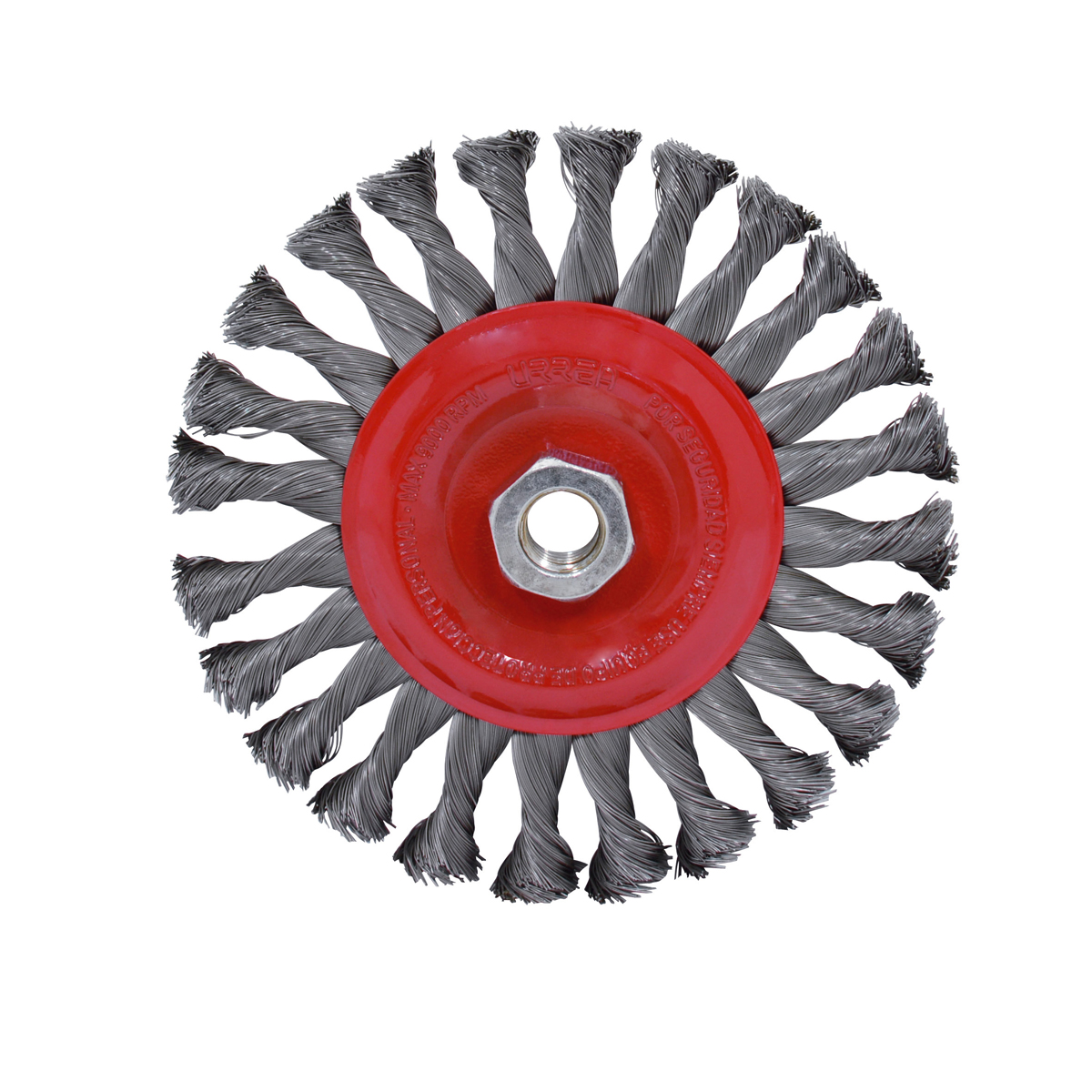Carda Circular Trenzada Alambre Grueso 7'' X 0.50 Mm Con Rosca 5/8'' Urrea