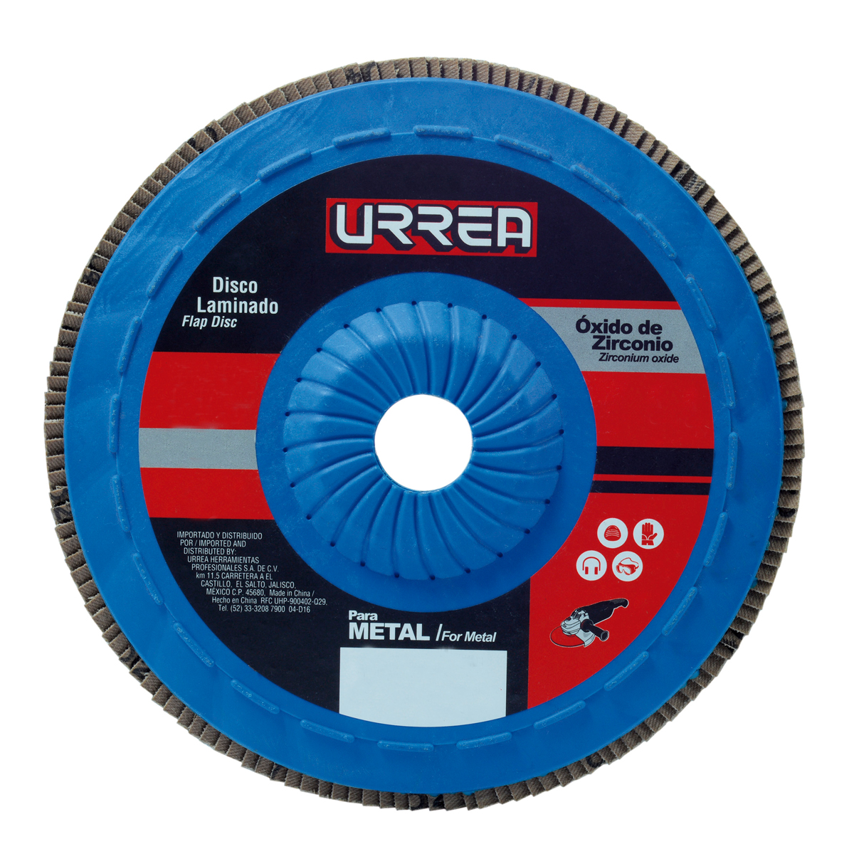 Disco Laminado Tipo 27 Grano 80 Con Respaldo Plástico, 4-1/2'' Urrea