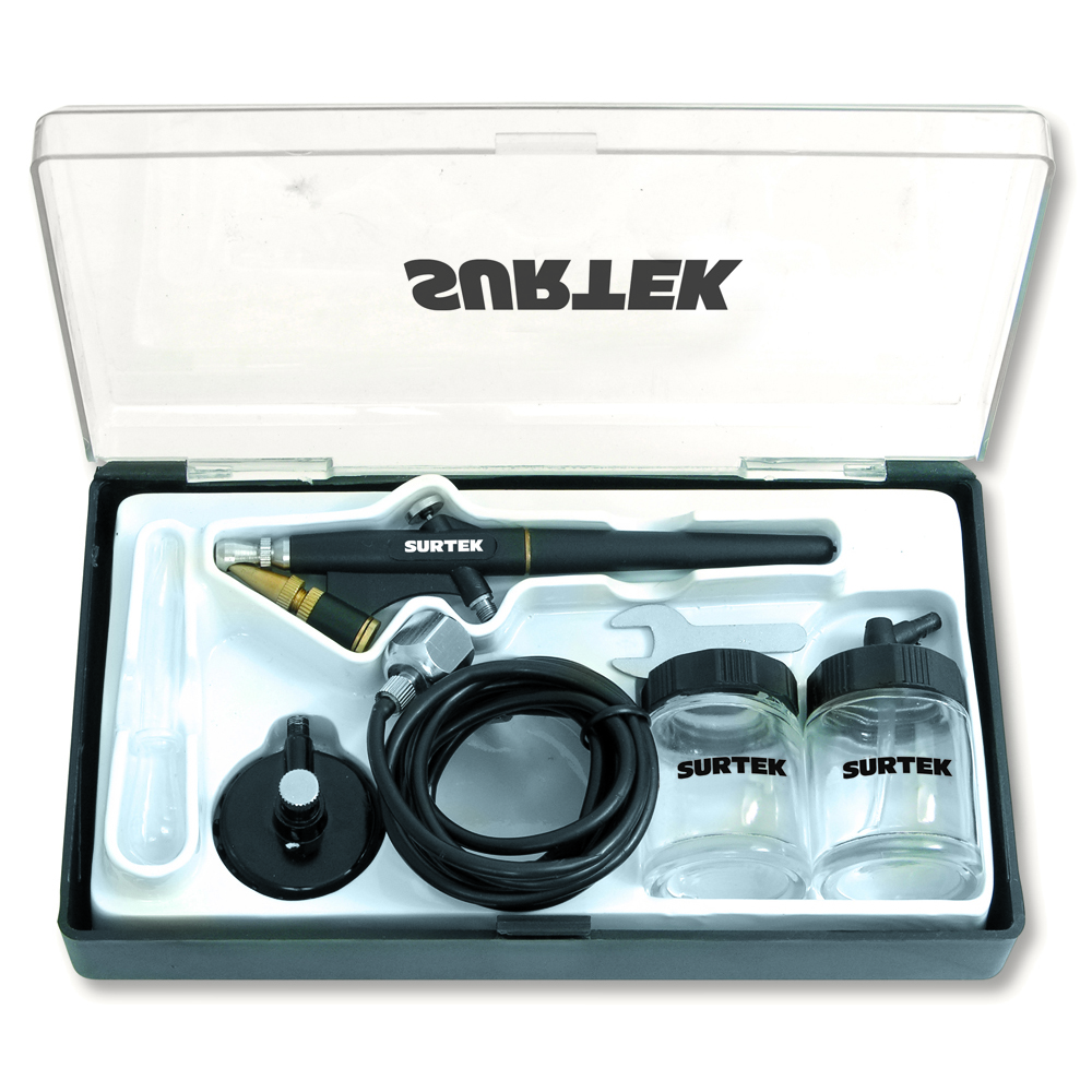 Juego De Aerógrafo Por Succión Capacidad 20 Ml 35 Psi, 7 Piezas Surtek