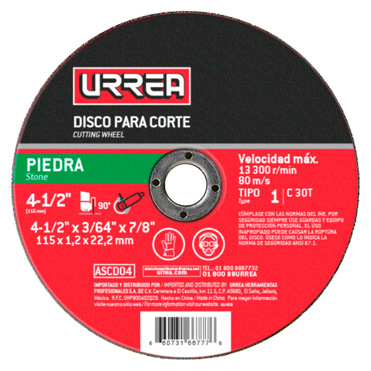 Foto 2 pulgar | Disco Abrasivo Tipo 1 Para Piedra 4-1/2'' X 3/64'' Urrea