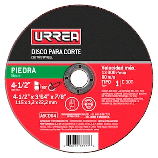 Foto 1 | Disco Abrasivo Tipo 1 Para Piedra 4-1/2'' X 3/64'' Urrea