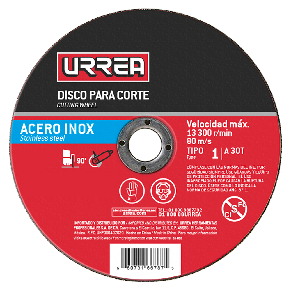 Foto 2 pulgar | Disco Abrasivo Tipo 1 Para Acero Inoxidable 9'' X 5/64'' Urrea