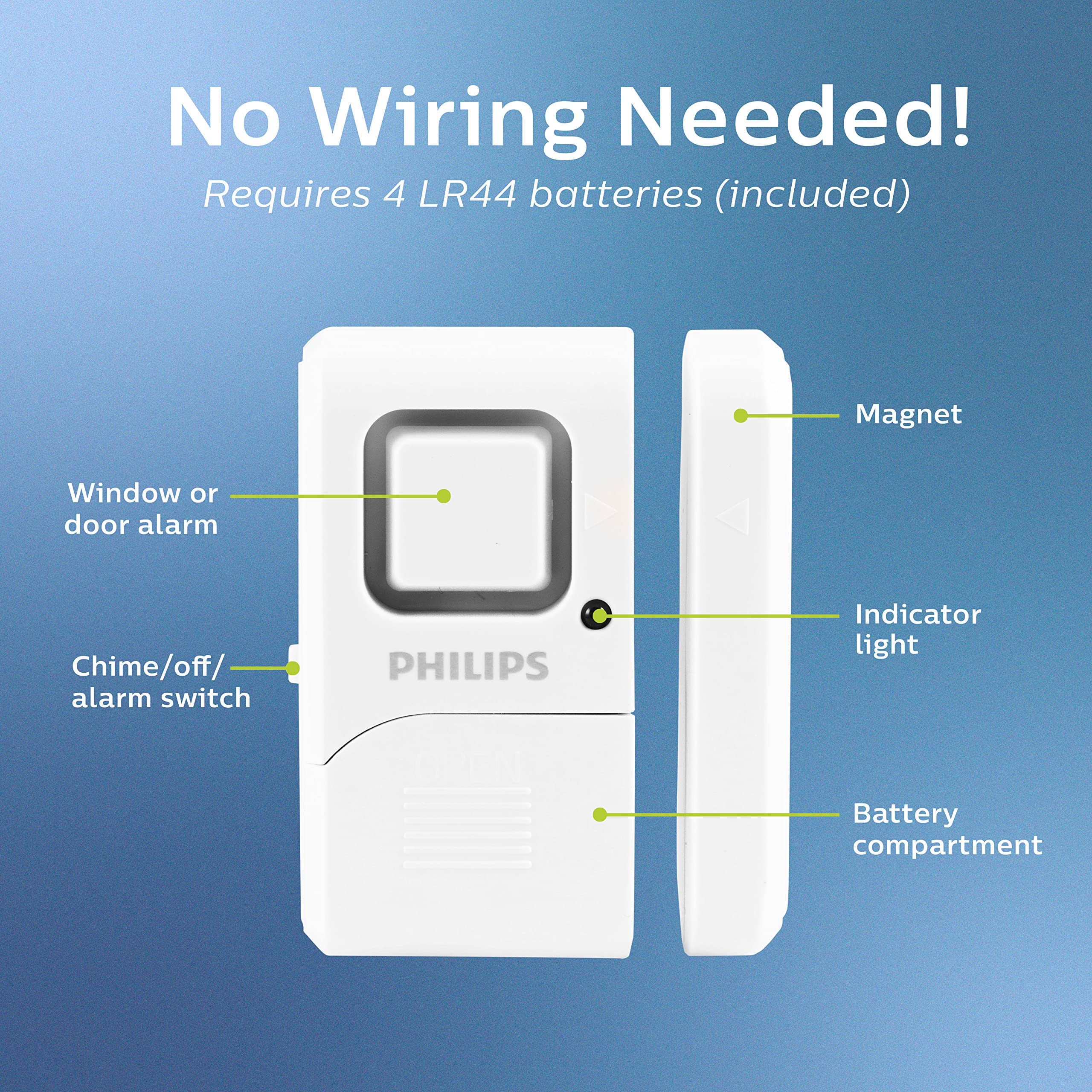 Foto 3 | Alarma Para Ventanas Y Puertas Philips Personal Security, Paquete De 4 - Venta Internacional.