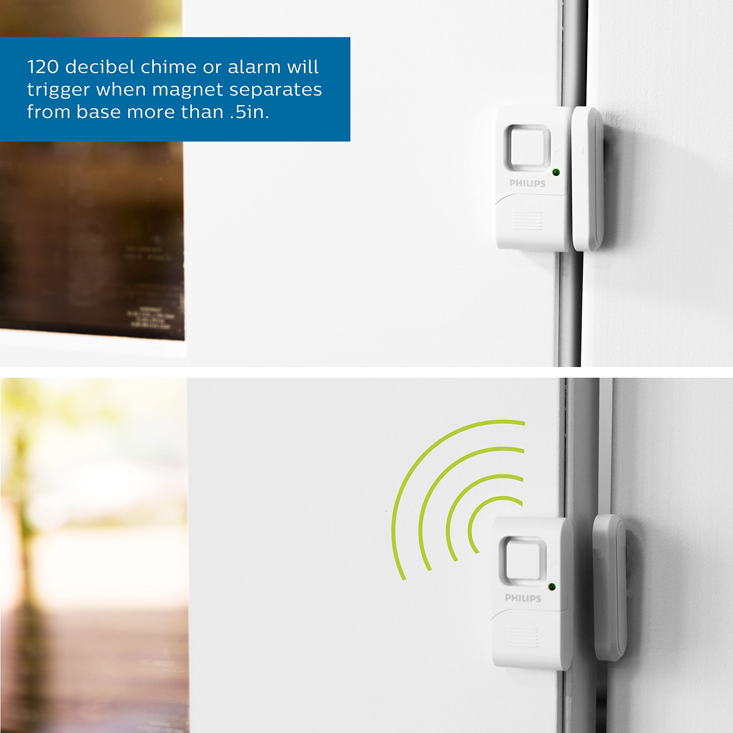Foto 4 | Alarma Para Ventanas Y Puertas Philips Personal Security, Paquete De 4 - Venta Internacional.