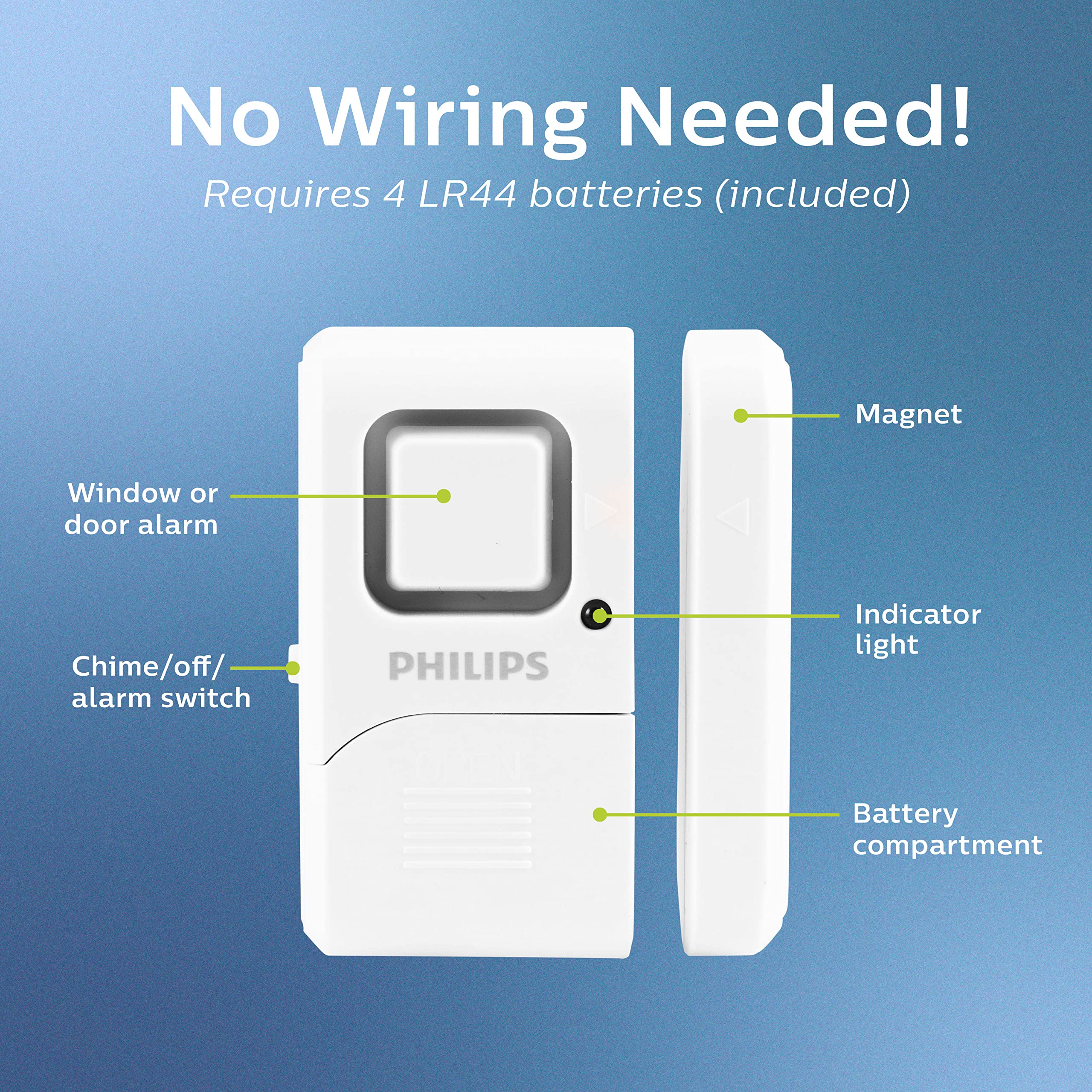 Foto 3 | Alarma Para Ventanas Y Puertas Philips Personal Security, Paquete De 2 - Venta Internacional.