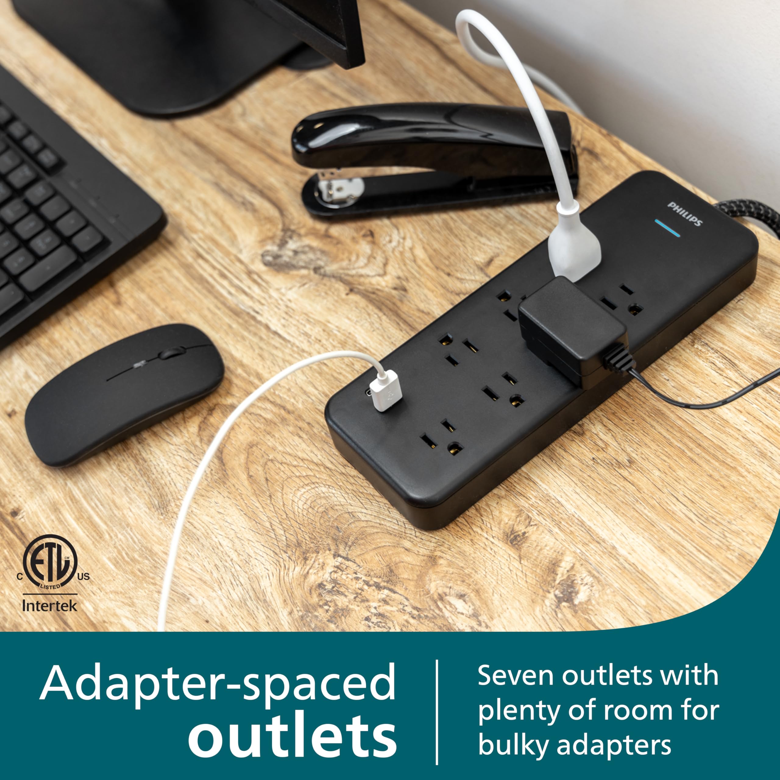 Foto 4 pulgar | Protector Contra Sobretensiones Philips Spp9643b/37, 7 Salidas 1500j Con Usb - Venta Internacional.