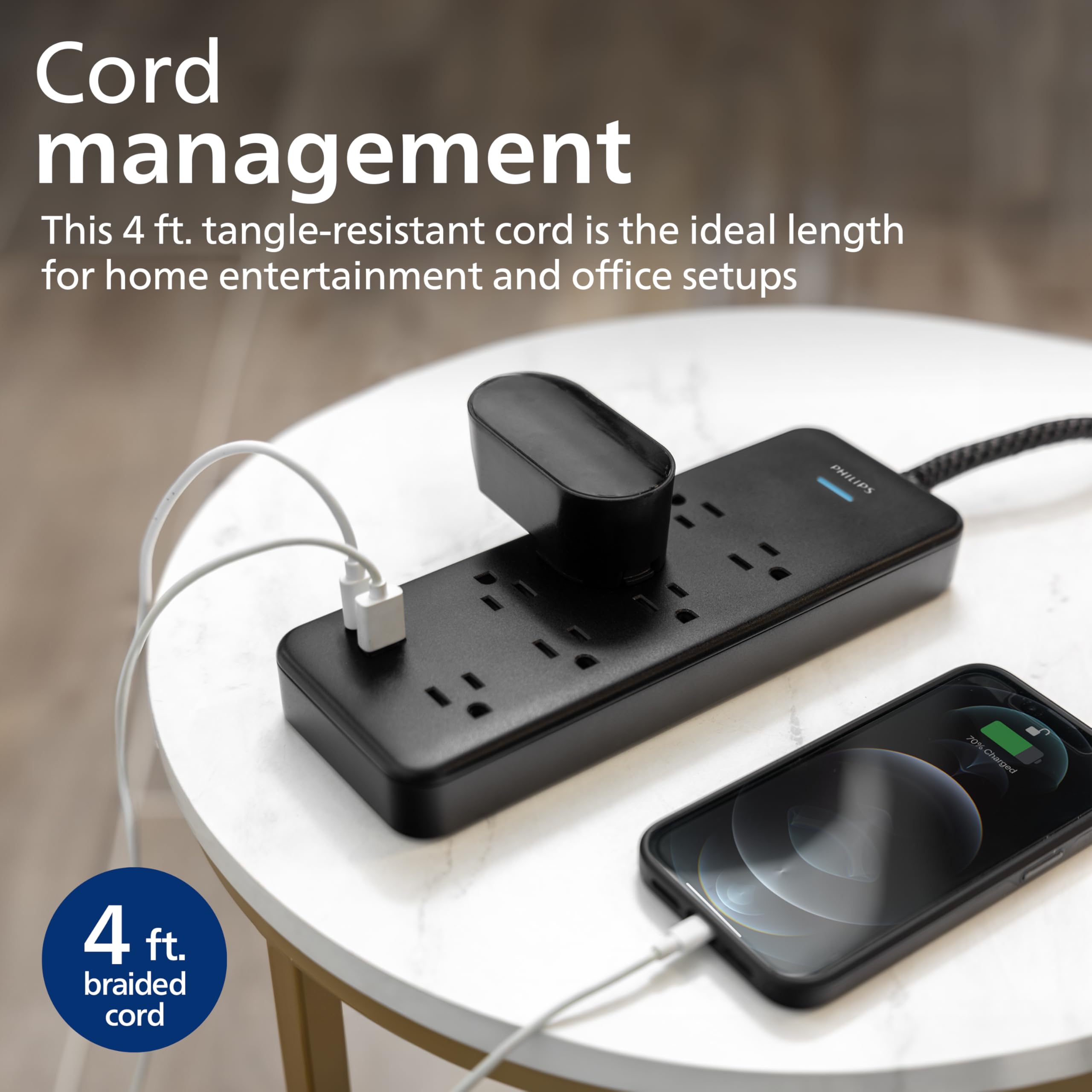 Foto 6 pulgar | Protector Contra Sobretensiones Philips Spp9643b/37, 7 Salidas 1500j Con Usb - Venta Internacional.