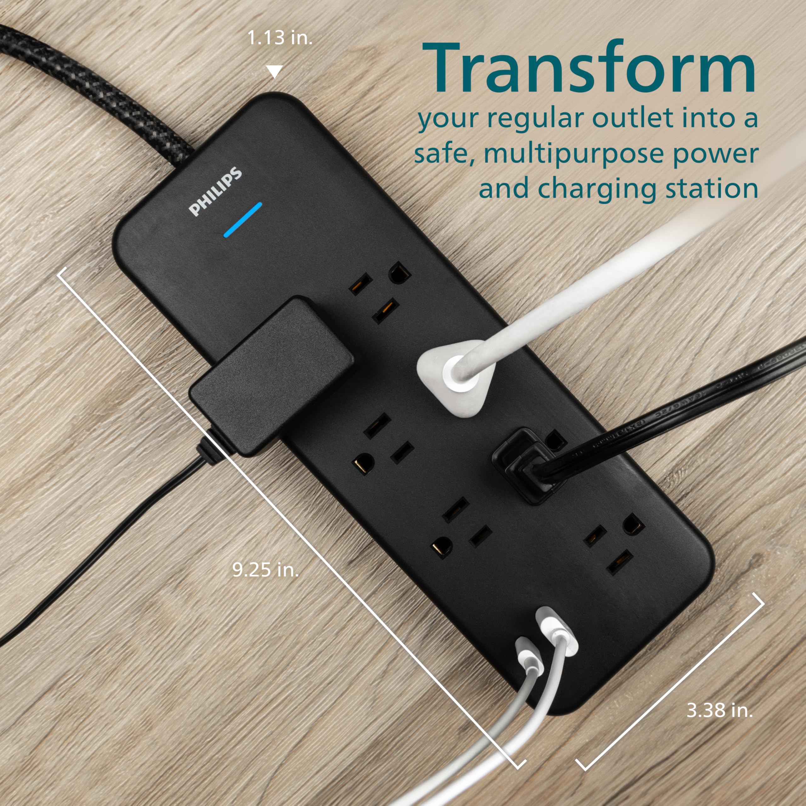 Foto 8 pulgar | Protector Contra Sobretensiones Philips Spp9643b/37, 7 Salidas 1500j Con Usb - Venta Internacional.