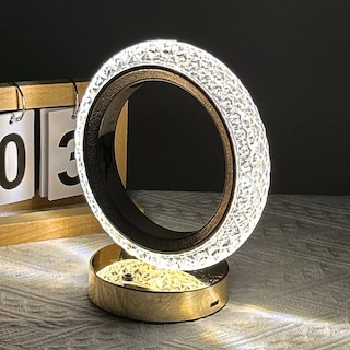 Foto 2 | Lámpara De Cristal Mesa Decoración Luz Noche Usb