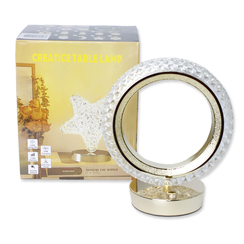 Foto 5 pulgar | Lámpara De Cristal Mesa Decoración Luz Noche Usb