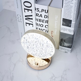 Foto 5 | Lámpara De Mesa Inalámbrica Decorativa Recargable Usb Estructura Oro