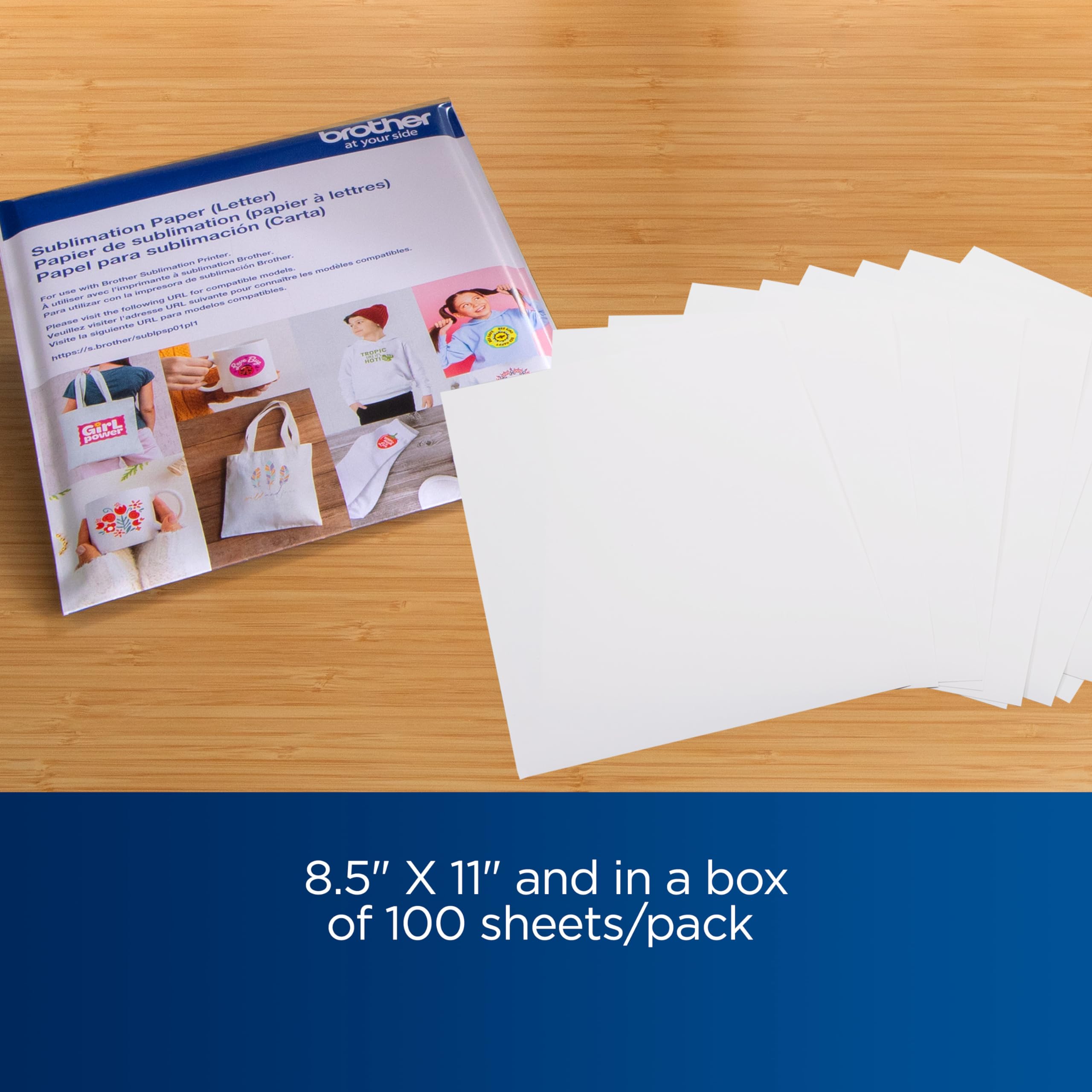 Foto 5 | Paquete De Papel De Sublimación Brother De 100 Hojas, 8,5 X 11 Para Poliéster - Venta Internacional.