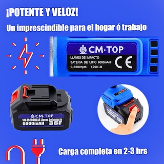 Foto 4 | Llave De Impacto Eléctrica 800w 6000 Mah De 3200 Rpm