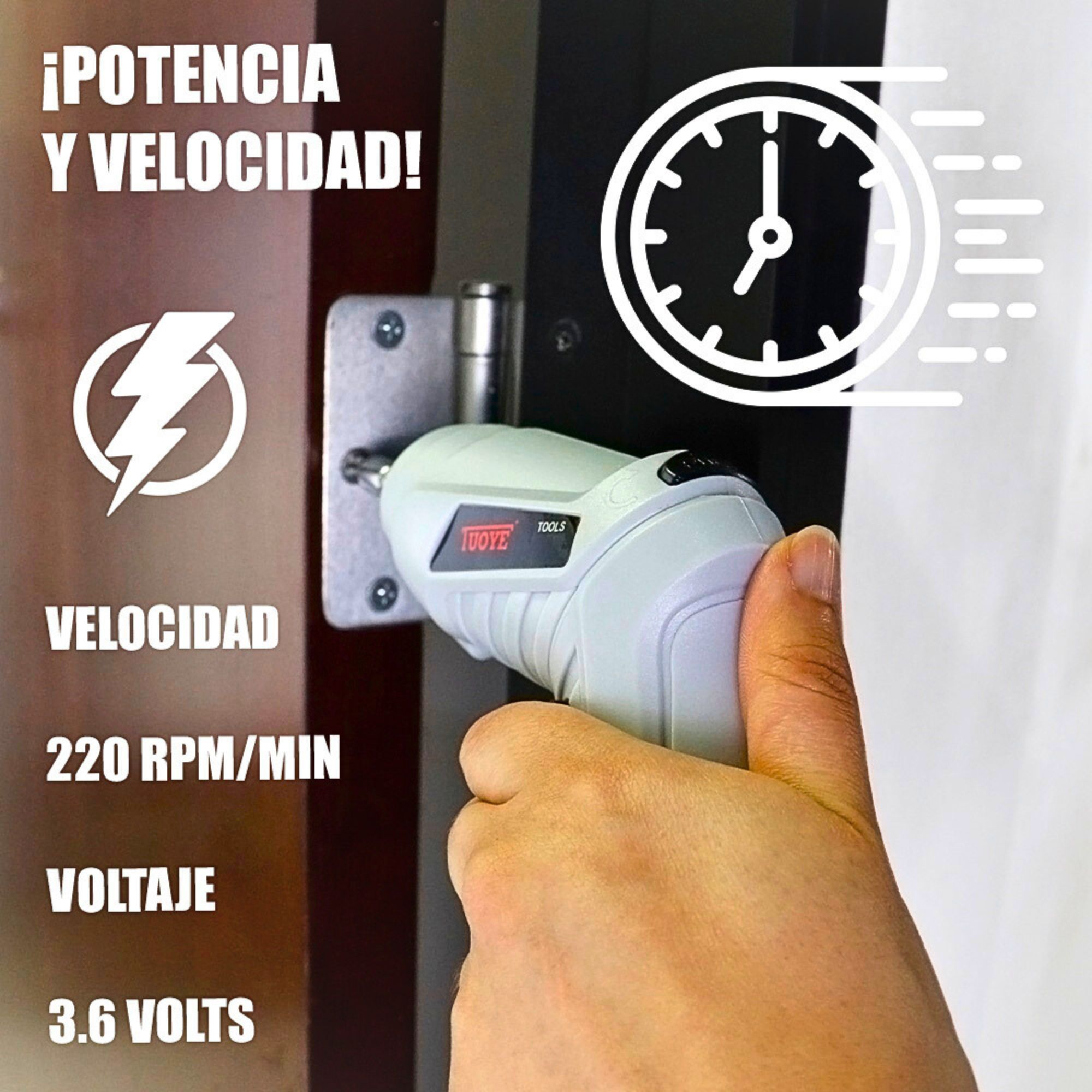 Foto 2 | Mini Destornillador Eléctrico Inalámbrico Recargable + Punta